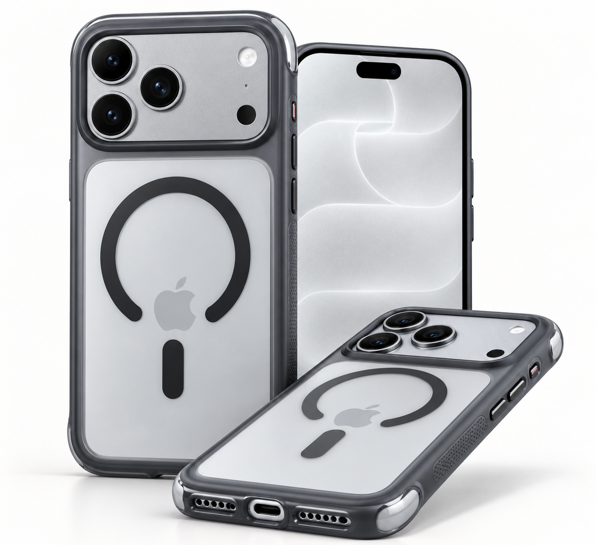 Coque MagSafe Bordures Airbag + Écran Privé Offert– iPhone 18 & 17 Pro / Pro Max