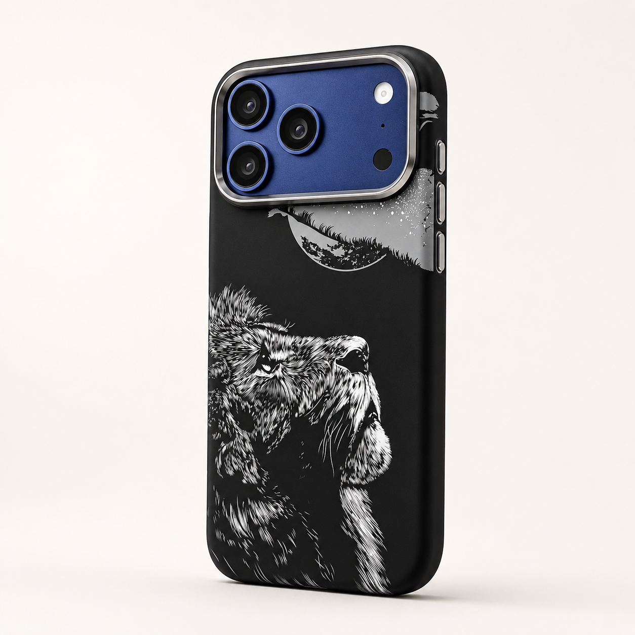 Coque Premium Fibre de Carbone — Design Exclusif Lion | 🎁 Écran de Protection Privé OFFERT