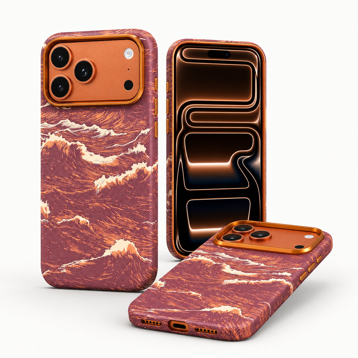 Coque Vagues Océan | iPhone 17 Pro & 17 Pro Max + Protection Camera 🎁
