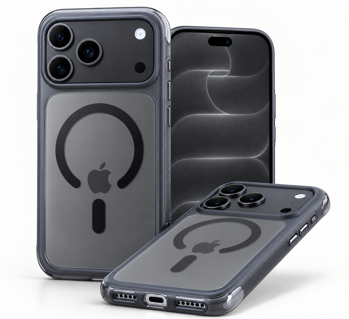 Coque MagSafe Bordures Airbag + Écran Privé Offert– iPhone 18 & 17 Pro / Pro Max