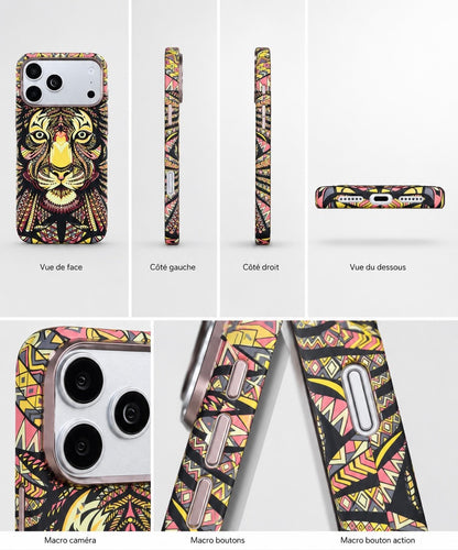 Coque Premium Tigre Aztèque — Design Exclusif | 🎁 Protection Écran OFFERTE