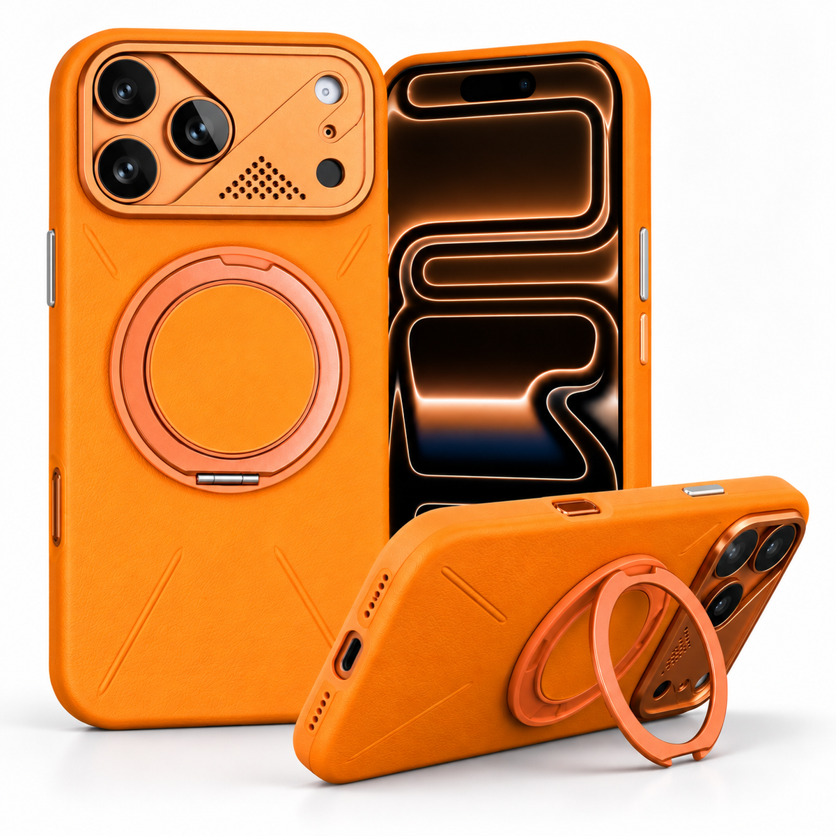 Coque ATLAS MagSafe – Cuir Premium & Stand 360°