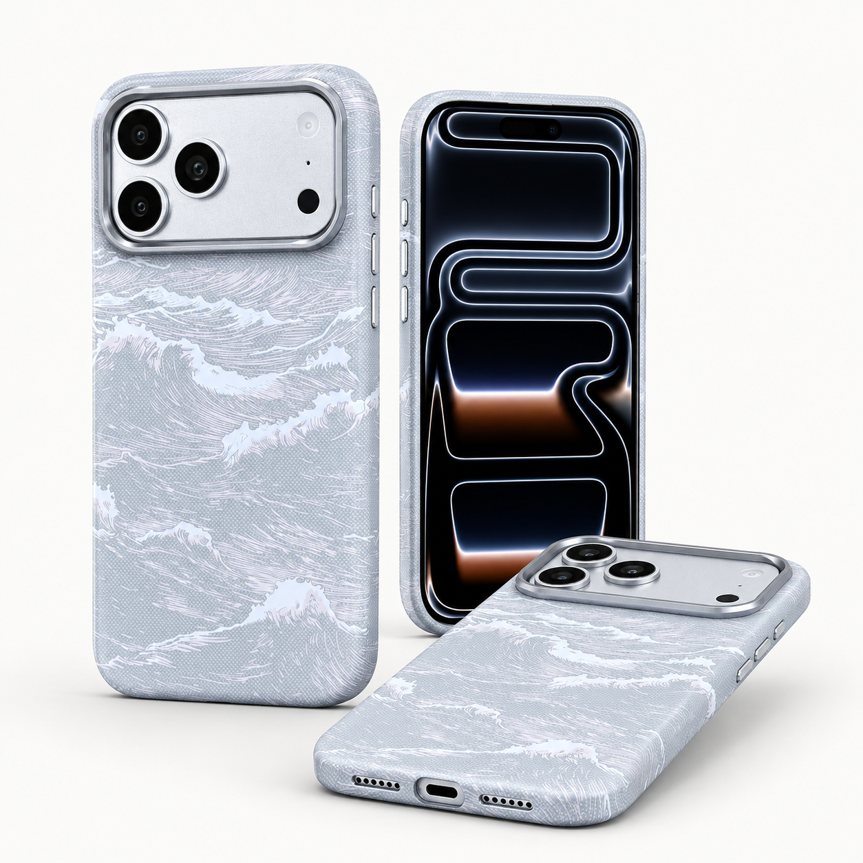 Coque Vagues Océan | iPhone 17 Pro & 17 Pro Max + Protection Camera 🎁