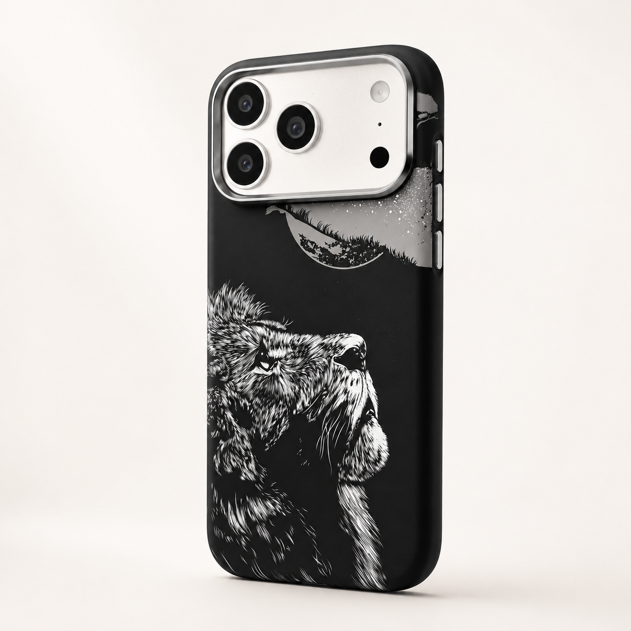 Coque Premium Fibre de Carbone — Design Exclusif Lion | 🎁 Écran de Protection Privé OFFERT